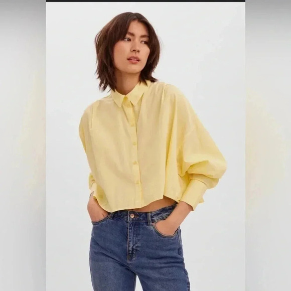 Vera Moda |  Gittana LS Crop Shirt - Picture 1 of 11